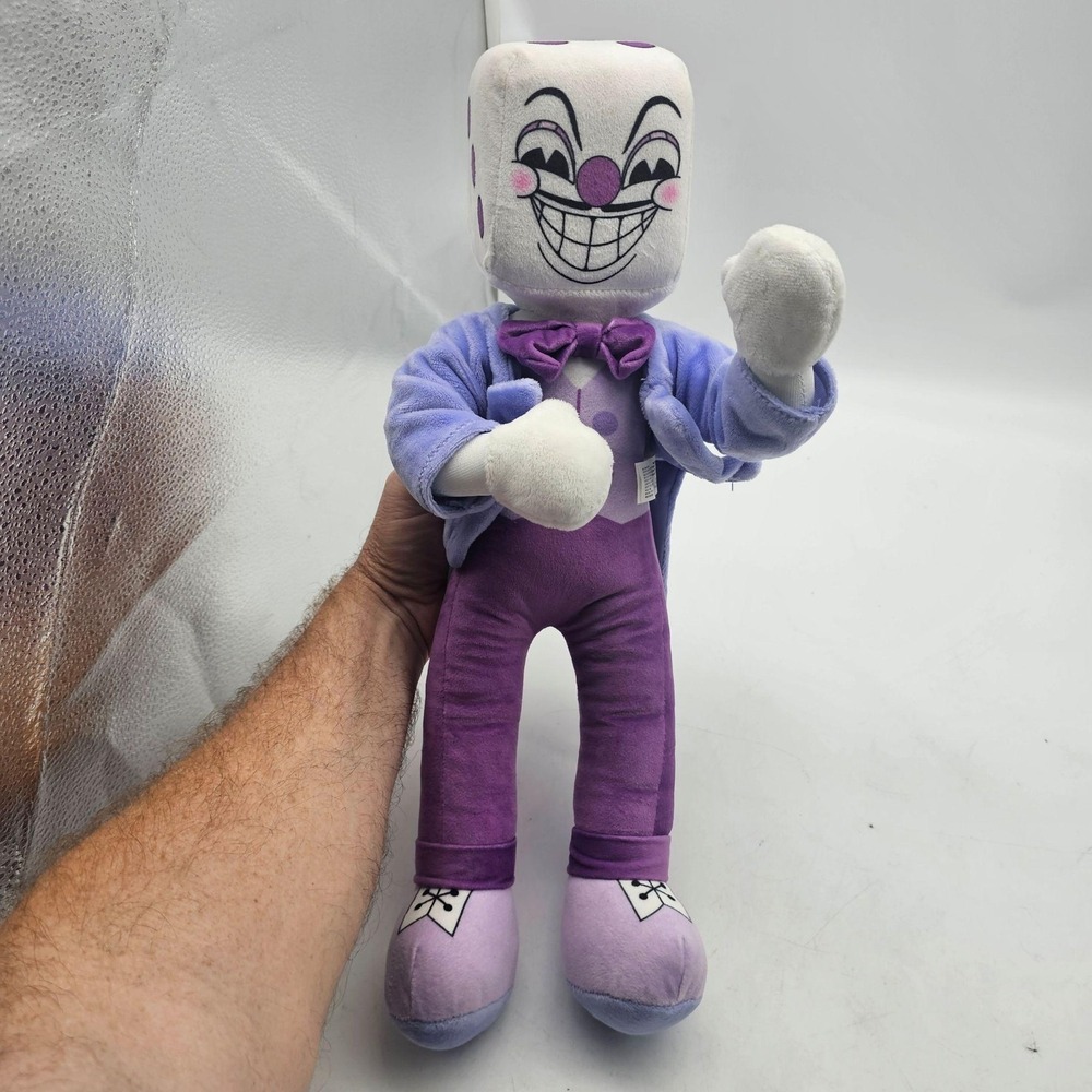 Cuphead King Dice Plush Stuffed Toy Medium Purple Suit Soft Washable Cute Game